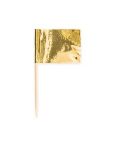Cupcake Toppers Vlag Goud -50st-