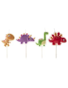 Dekora Kaarsen Dino's -4st-