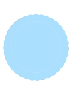 Cake Board Schulp Licht Blauw Rond 20cm -1st-