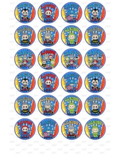 Eetbare Print Labubu Superhelden Mini Cupcakes - 4cm