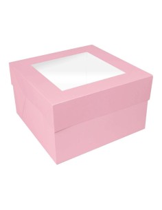 Simply Making Taartdoos Roze met Venster 35x35x15cm -1st-