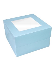 Simply Making Taartdoos Blauw met Venster 20x20x15cm -1st-