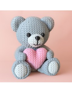 3D Taarttopper op Maat: Beertje Grijs/Roze