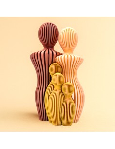 3D Taarttopper op Maat: Bruidspaar met 0-4 Kinderen - Goud