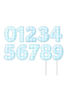 Full Colour Taarttopper op Maat: Ruit Blauw - Cijfers Dubbel 2