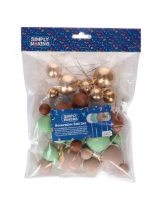 Simply Making Decoratieve Ballen Set Groen/Bruin/Goud -32st- 2