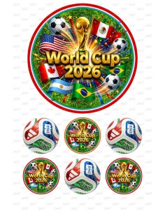 Eetbare Print Voetbal World Cup 2026 - 15cm