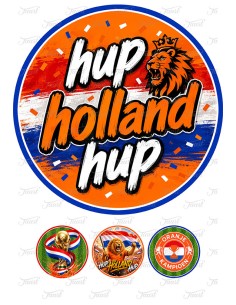 Eetbare Print Voetbal Hup Holland Hup - 20cm