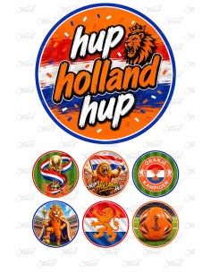 Eetbare Print Voetbal Hup Holland Hup - 15cm