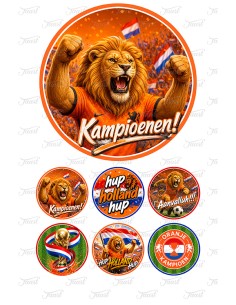 Eetbare Print Voetbal Kampioenen! - 15cm