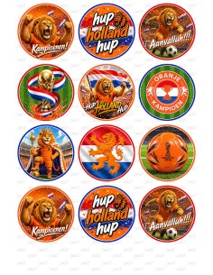 Eetbare Print Voetbal Oranje WK 2026 Cupcakes - 6cm
