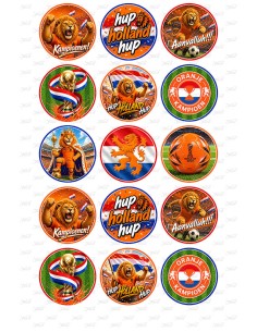 Eetbare Print Voetbal Oranje WK 2026 Cupcakes - 5cm