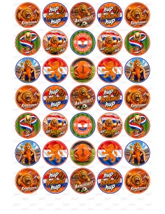 Eetbare Print Voetbal Oranje WK 2026 Mini Cupcakes - 3,5cm
