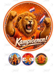 Eetbare Print Voetbal Kampioenen! - 20cm