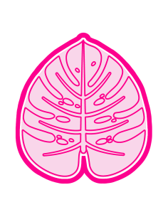 3D Uitsteker op Maat: Blad Monstera 2 met Stempel