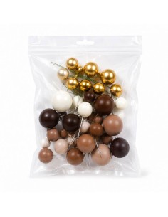 Azucren Decoratieve Ballen Set Bruin/Goud -32st-