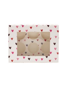 Simply Making Cupcake Doos 6 Hartjes -2st- 2