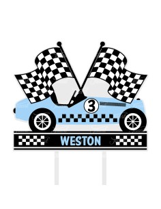 Full Colour Taarttopper op Maat: Raceauto Classic