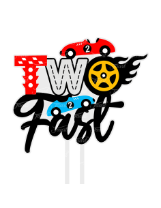 Full Colour Taarttopper op Maat: Two Fast