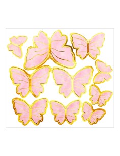 CakeDeco Decoratie Vlinders Roze -10st- 2