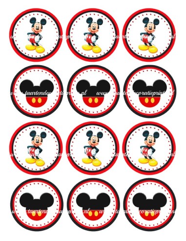 Eetbare Print Mickey Mouse Cupcakes 1 - 6cm