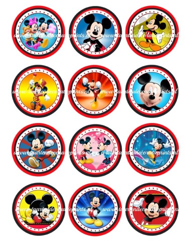 Eetbare Print Mickey Mouse Cupcakes 2 - 6cm