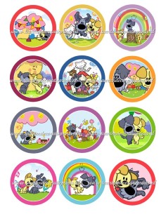 Eetbare Print Woezel en Pip Cupcakes - 6cm