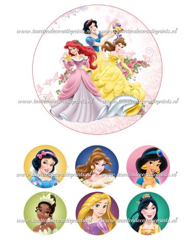 Eetbare Print Disney Prinsessen 1 - 15cm
