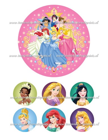 Eetbare Print Disney Prinsessen 2 - 15cm