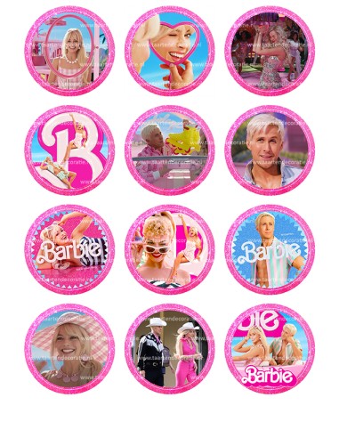 Eetbare Print Barbie Movie Cupcakes - 6cm