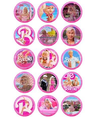 Eetbare Print Barbie Movie Cupcakes - 5cm